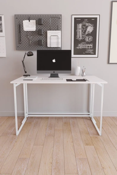 Fahrettin Küçük Worklife Katlanabilir Çalışma Masası Bilgisayar Masası Çizim Masası (beyaz) - 5