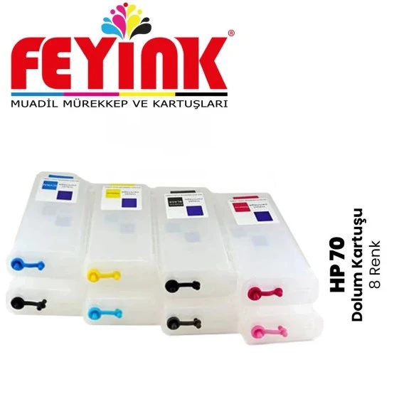 Feyink Z Serisi 70 Kolay Dolabilen Dolum Kartuşu Süper Çipli 8 Renk Z2100/Z5200/Z5400/