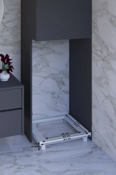 Fahrettin Küçük Beyaz Eşya Altlığı Çamaşır, Bulaşık Makinesi ve Buzdolabı Soba. 150 Kg Taşıma Kapasiteli Altlık. - 4