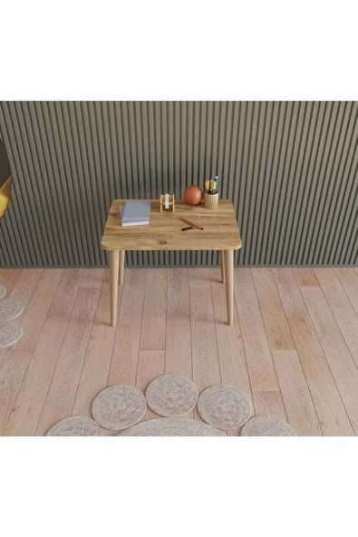 Fahrettin Küçük Montessori Çocuk Masası Oyun Masası Fil Kulaklı Aktivite Masası Çalışma Masası 2 Adet Sandalyeli - 3