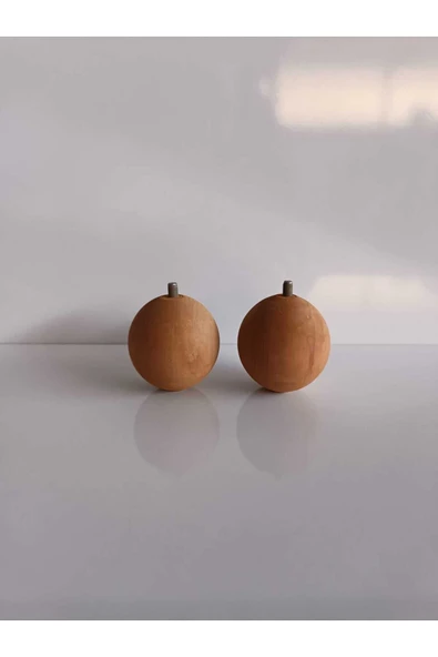 Fahrettin Küçük Puf Ayağı Mobilya Ayağı Ahşap Topaç Ayak Masa Sehpa Ayağı Ahşap Yuvarlak Ayak Yükseklik 7,5 Cm - 2