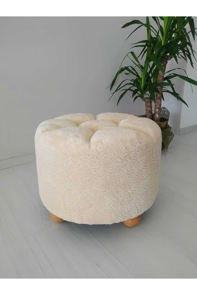 Fahrettin Küçük Puf El Yapımı Puf Kedi Yatağı Makyaj Masası Pufu Salon Pufu Oturma Odası Pufu Orta Sehpa - 4