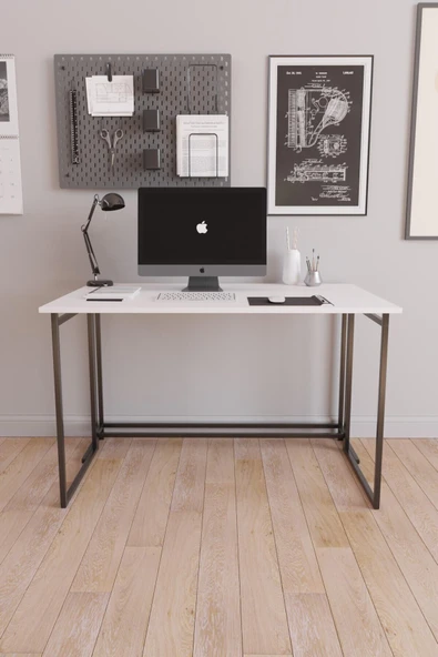 Fahrettin Küçük Worklife Katlanabilir Çalışma Masası Bilgisayar Masası Çizim Masası (beyaz) - 4