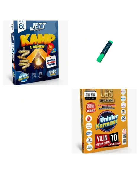 LGS 8. Sınıf 1. Dönem Kamp Kitabı ve Ünlüler Karması Karma 10lu Deneme Seti