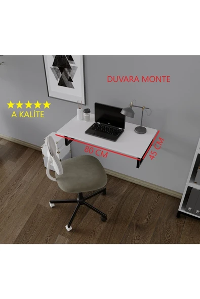 Fahrettin Küçük Workstyle Duvara Monte Katlanabilir Pratik Çalışma Masası Bilgisayar Masası Çizim Masası - 4