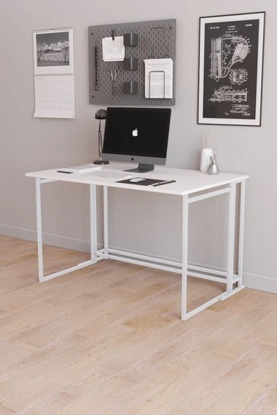Fahrettin Küçük Worklife Katlanabilir Çalışma Masası Bilgisayar Masası Çizim Masası (beyaz) - 4