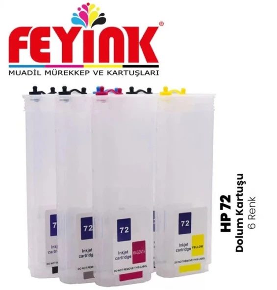 Feyink T Serisi 727 Kolay Dolabilen Dolum Kartuşu Tek Çipli 6 Renk T920/T1500/T2500/T2530