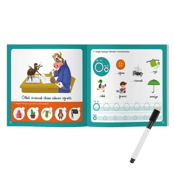 İlk Alfabe Kitabım Yaz Sil Seti - Resim 2
