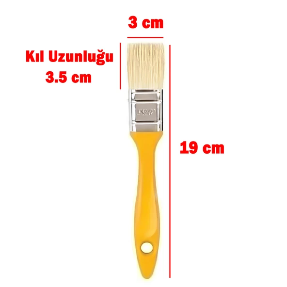 Kestirme Boyama Fırçası No 1.5 Numara Plastik Saplı Tavan Boya Kıl Fırça İç Dış Cephe - 2