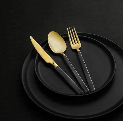 Nehir Dalyan Altın Gri Sedef 36 Parça Çatal Kaşık Takımı