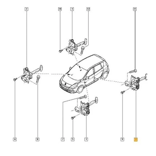 Renault Megane Scenic Arka Kapi Gergisi (2009-2016) 824310005R 1.5 DCI - Resim 2