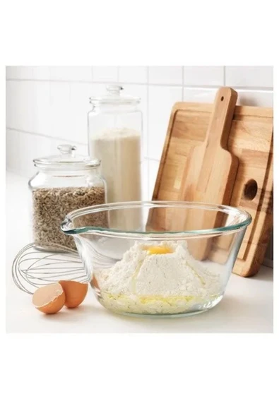 Premium Ürün Kaliteli Üretim Pratik Kullanışlı Şeffaf Zarif Modern 26 Cm Cam Servis Kasesi VARDAGEN ürün görseli