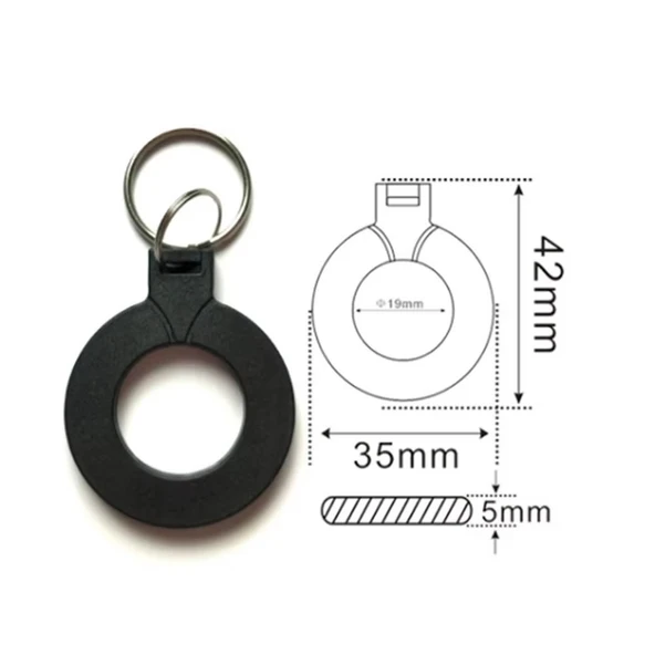 13.56Mhz RFID Halka Tip Tag Siyah   Nfc UID Kimlik No Değiştirilebilir Etiket Anahtarlık Manyetik Proximity Kart 13.56 Mhz Kapı Geçiş Personel Takip Depo - 2