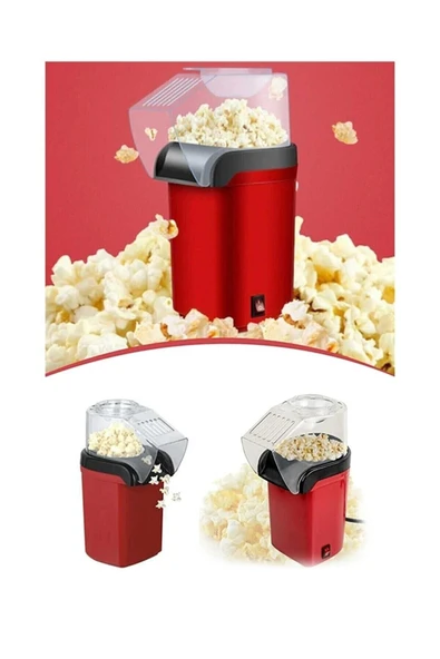 teknotrust  Kırmızı Popcorn Mısır Patlatma Makinesi - Yağsız Mısır Patlatma Makinası A Kalite 2 Yıl 5-10 K - 3