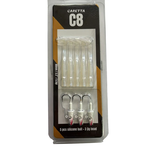 Caretta C8 8cm 5.5gr 5+3 Silikon Yem  Blue Spirit