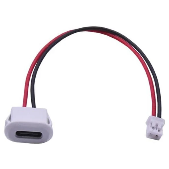 Type C Panel Montaj Dişi Soket 2 Pin 10cm Kablolu Beyaz  Uzatma Konnektör Araba Kamera Oyuncak Telefon Şarj Mp3 Tablet - 6