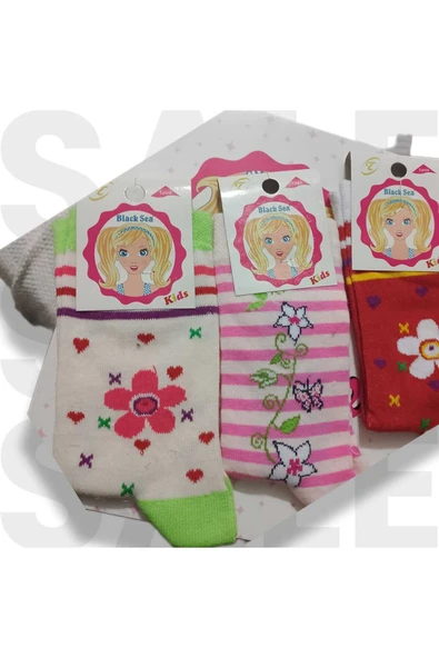 ÇOCUK  KIZ ÇORAP 4 ÇİFT   KALİTE     11 -12-13 YAS ARASI  ÇORAP - Resim 3