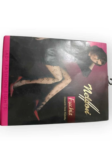 MELSON  FUCHİA DESENLİ İNCE KİLOTLU ÇORAP RENG KAHVE - Resim 3