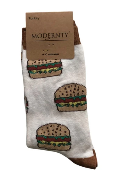 4'lü Fast Food Yemek Yiyecek Desenli Çorap Seti - Resim 4