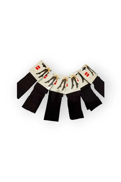 ŞİRİ DİZ ALTI DESENLİ ÇORAP 4 ADET SİYAH - Resim 3