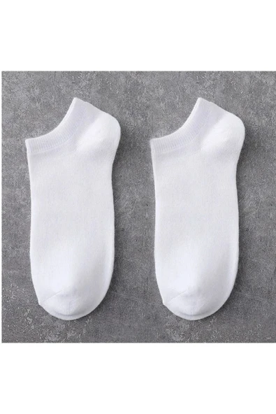 Beyaz Unisex Babet Çorap 6 Çift - Resim 2