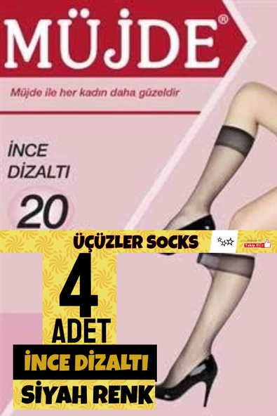 MÜJDE 4 ADET İNCE DİZ ALTI ÇORAP ürün görseli
