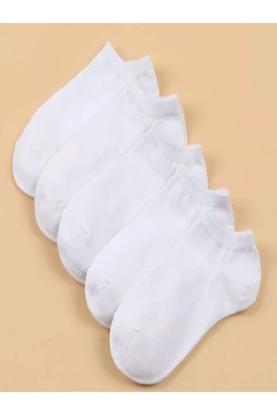 Unisex Düz 5'li Patik Çorap - 1