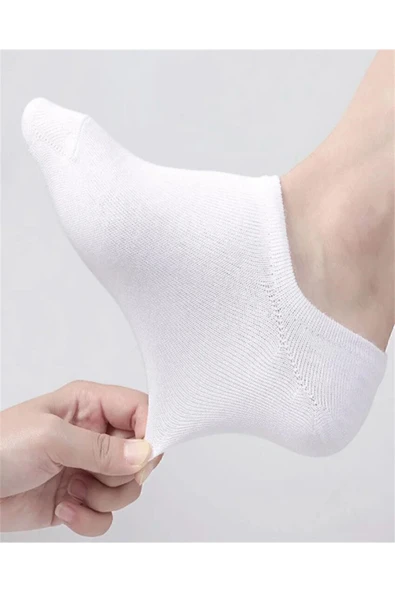 6'lı Beyaz Unisex Sneakers Bilek Altı 6 Çift Çorap - 3