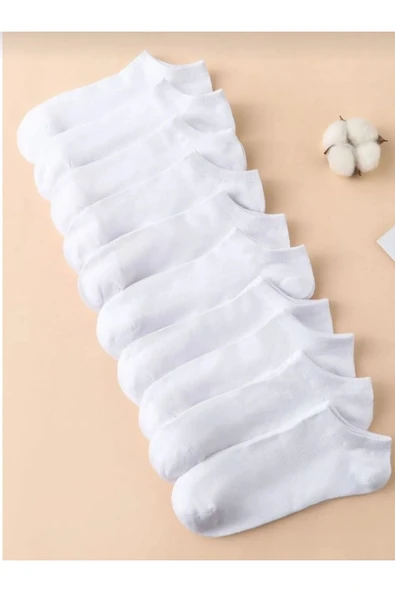 Beyaz Unisex Babet Çorap 6 Çift ürün görseli