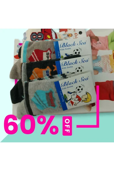 ÇOCUK ÇORAP 6 ÇİFT   5-6 YAŞ - Resim 2