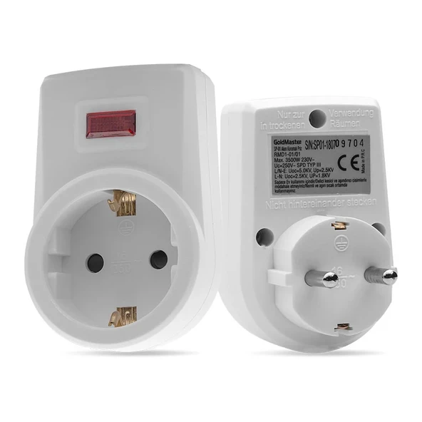 GOLDMASTER SP-01 TEKLİ AKIM KORUMALI PRİZ 6522401