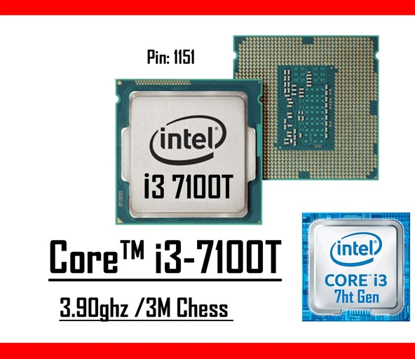 Intel® Core™ i3 7100T 3.40 Ghz 3mb Cache Lga 1151p Tray Masaüstü Bilgisayar İşlemci