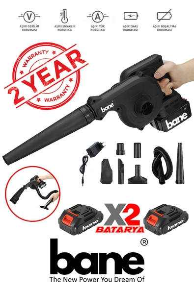 Profesyonellerin Tercihi! - Akülü Devir Ayarlı Şarjlı Hava Üfleme Çekme Toz Toplama Süpürge Makinesi