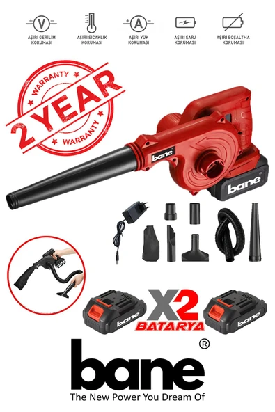 Profesyonellerin Tercihi! - Akülü Devir Ayarlı Şarjlı Hava Üfleme Çekme Toz Toplama Süpürge Makinesi