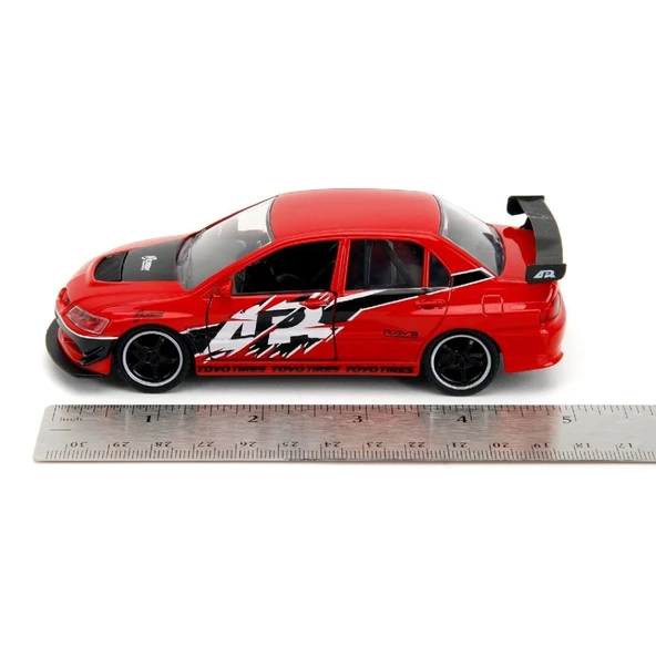 Jada 1:32 Fast & Furious Legacy Series Twin Pack W4/2 Mitsubishi Evo IX & Brian's Nissan Skyline - Resim 7