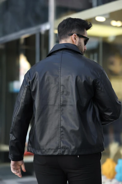 ERKEK TORBA CEPLİ BAHARLIK DERİ CEKET - 4