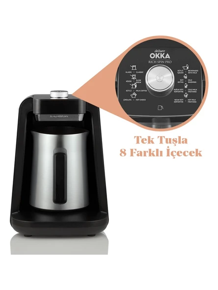 Arzum Okka Rich Spin Pro OK0020 Krom Türk Kahvesi Makinesi - Resim 2