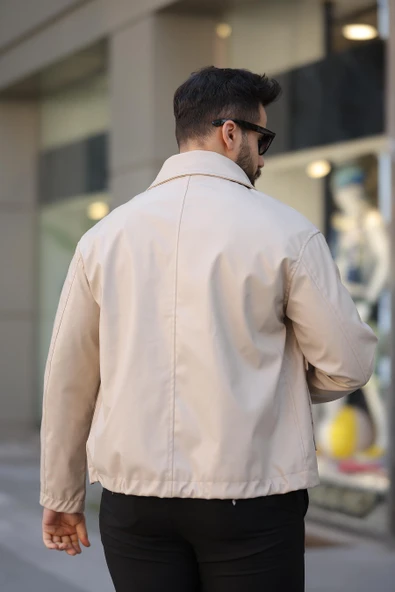 ERKEK TORBA CEPLİ BAHARLIK DERİ CEKET - 7