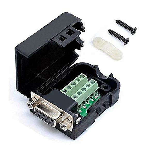 Kutulu DB9 to Dip Adaptör Dişi Terminal Soket  9 Pin D-Sub Seri Port  RS232 RS485 Haberleşme Uart DC 3V 5V Bilgisayar Modem Uydu Alıcı GSM Firmware Güncelleme