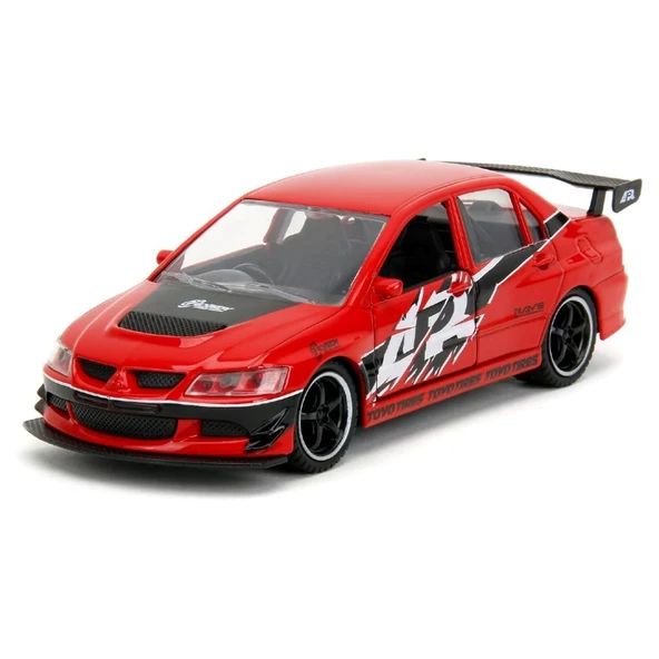 Jada 1:32 Fast & Furious Legacy Series Twin Pack W4/2 Mitsubishi Evo IX & Brian's Nissan Skyline - Resim 5