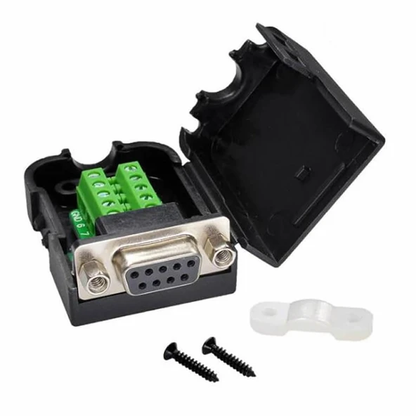 Kutulu DB9 to Dip Adaptör Dişi Terminal Soket  9 Pin D-Sub Seri Port  RS232 RS485 Haberleşme Uart DC 3V 5V Bilgisayar Modem Uydu Alıcı GSM Firmware Güncelleme - Resim 5