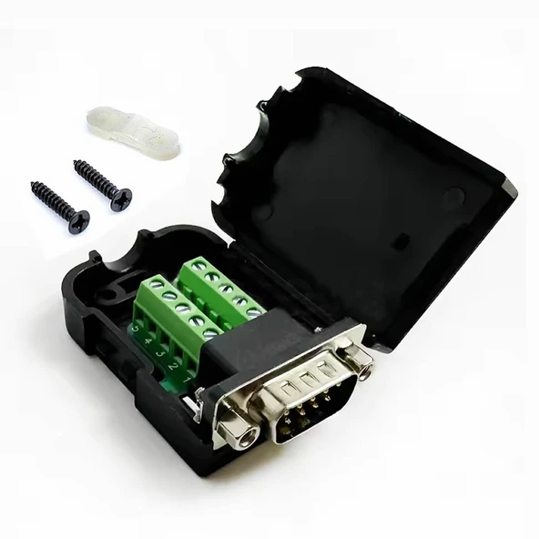Kutulu DB9 to Dip Adaptör Erkek Terminal Soket  9 Pin D-Sub Seri Port  RS232 RS485 Haberleşme Uart DC 3V 5V Bilgisayar Modem Uydu Alıcı GSM Firmware Güncelleme