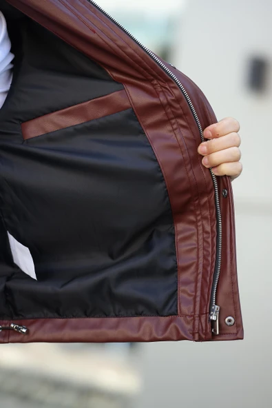 ERKEK TORBA CEPLİ BAHARLIK DERİ CEKET - 12