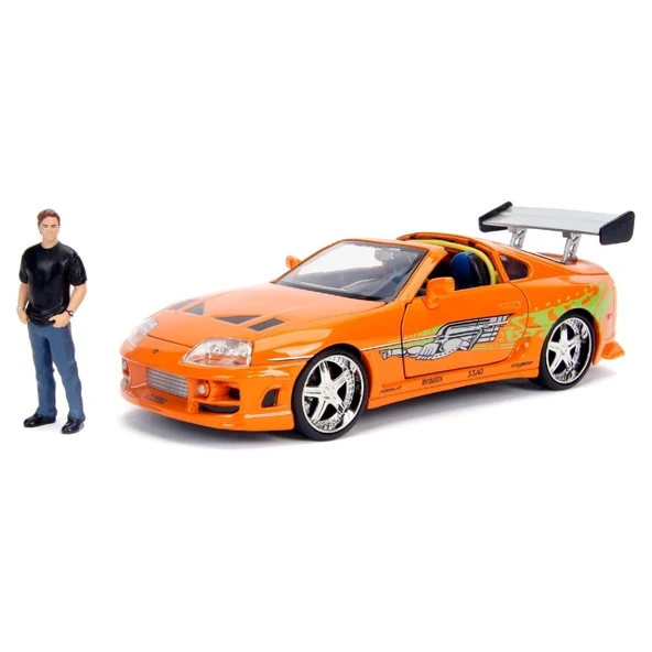 Jada 1:24 Fast & Furious Brian's 1995 Toyota Supra Mk4 Figürlü Set