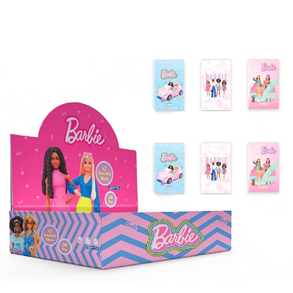 Gıpta Barbie Karton Kapak Dikişli Not Defteri A6 48 Yaprak Çizgili (5495)