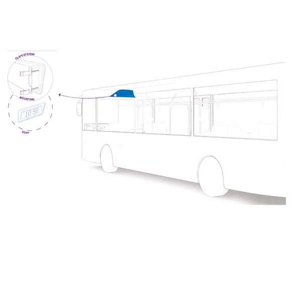 Sanel Otobüs İçin Saat Göstergesi Sıcaklık Göstergeli Çift Duracak Lambası Siyah Beyaz Gösterge İkazlı - 8