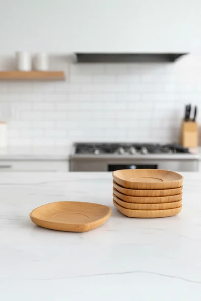 Bambum Silva Kare 6 Lı Çay Tabağı ürün görseli