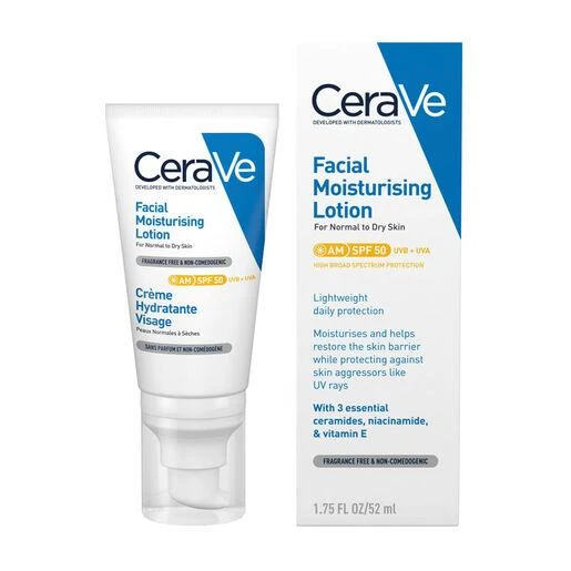 CeraVe Yüz Kremi SPF50 Normal ve Kuruya Dönük Cilt 52 Ml - SKT: 12 M