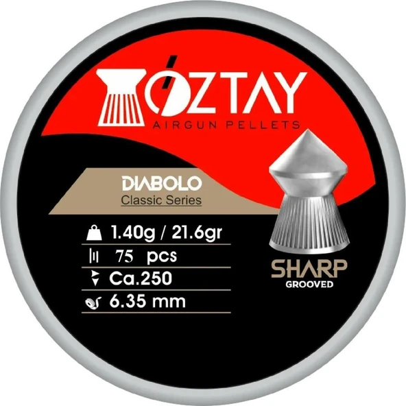 Öztay Sharp Grooved 6,35 mm Havalı Pellet
