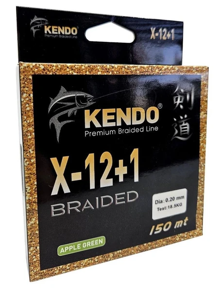 Kendo X-12+1 Braided 150m Apple Green Örgü İp
